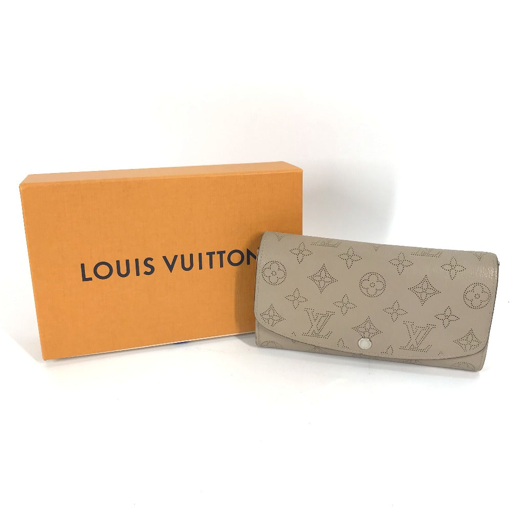 Louis Vuitton Long Purse M60144 Mahina Monogram Leather Beige Wallet Case 18