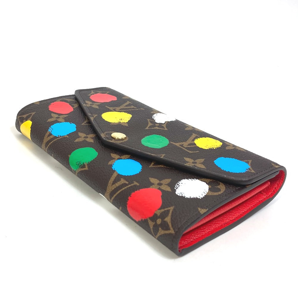 Louis Vuitton Long Purse M81980 LVxYK Yayoi Monogram Canvas Brown Wallet Case