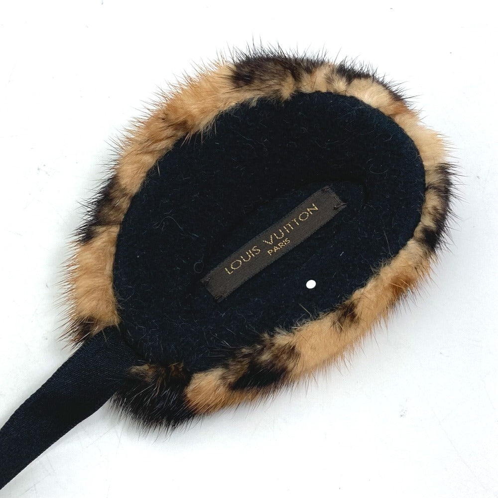 Louis Vuitton Earmuff fur Leopard Pattern Leopard Brown Handbag