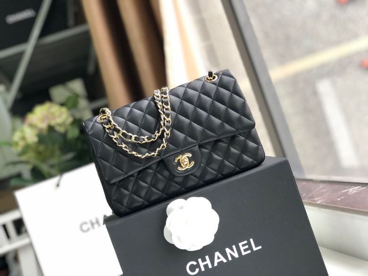 Chanel Classic Handbag Toned Hardware For Women Bags Black Gold Crossbody Bag