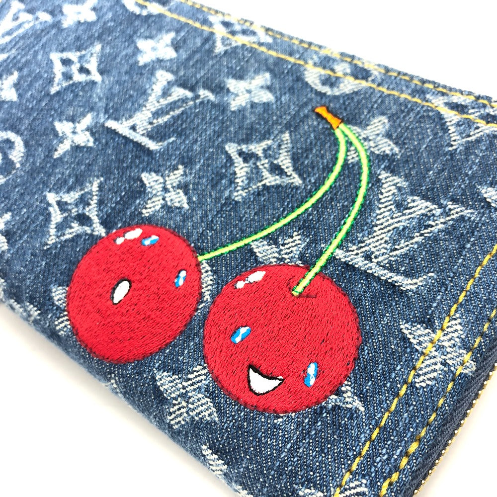 Louis Vuitton Long Purse M23161 Takashi Murakami Monogram Denim Blue Wallet Case
