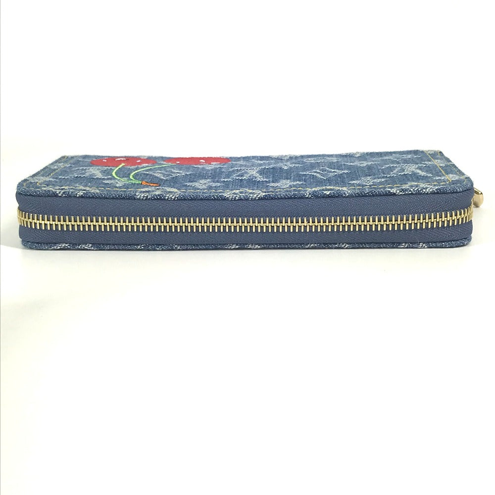 Louis Vuitton Long Purse M23161 Cherry Takashi Monogram Denim Blue Wallet Case 2