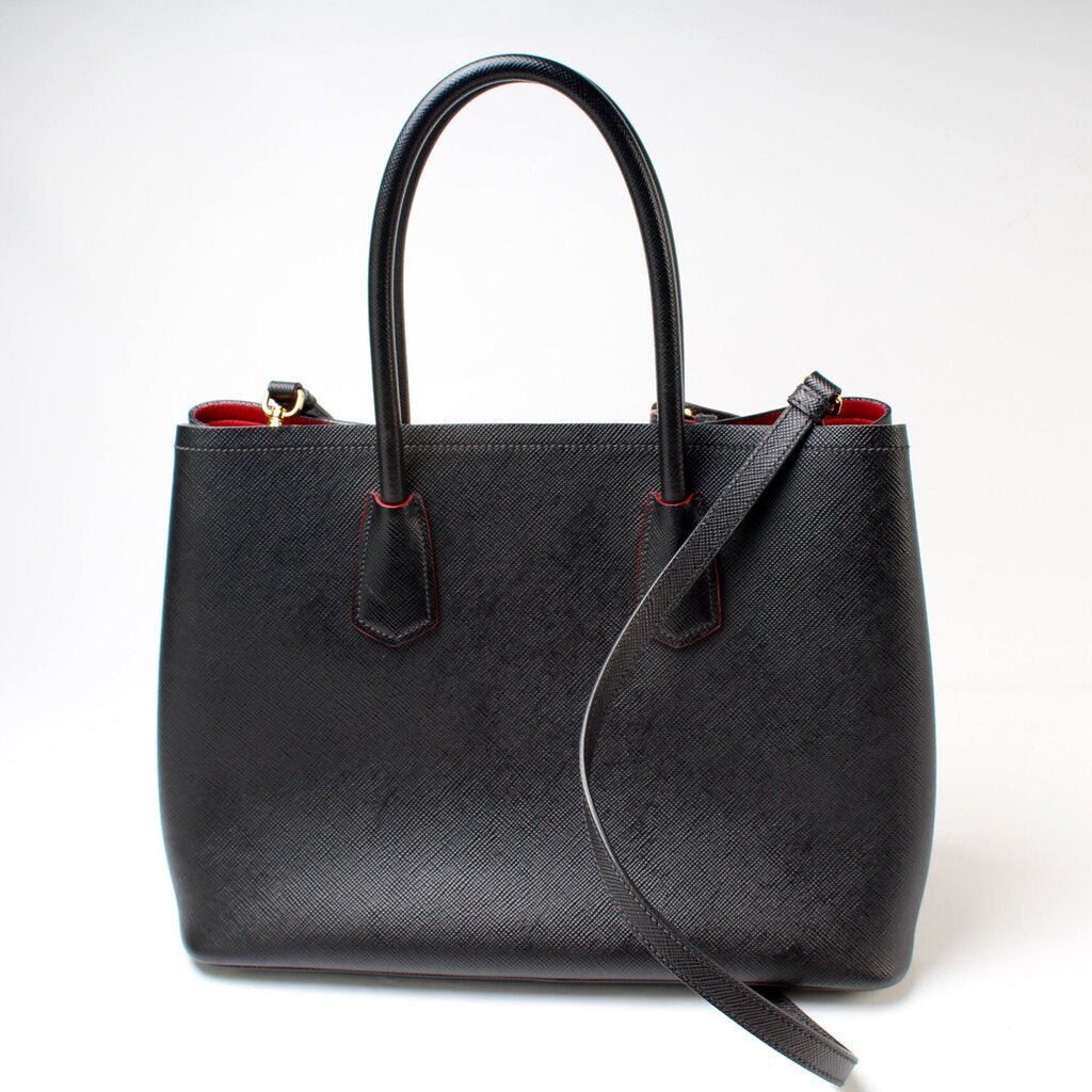 Prada Saffiano Cuir Double Bag Large Travel Bag Large Bag