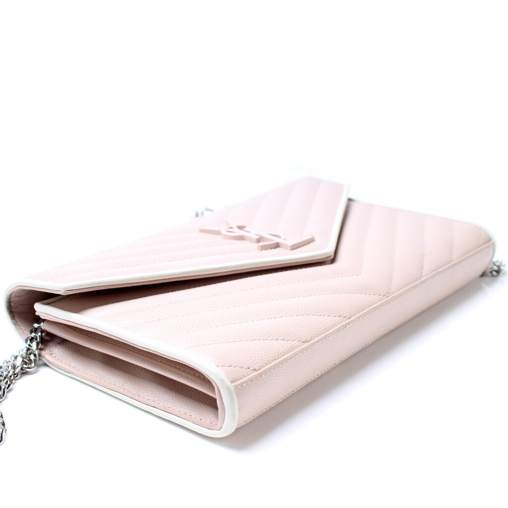 YSL Saint Laurent Grain De Poudre Wallet Bag Chain Travel Bag