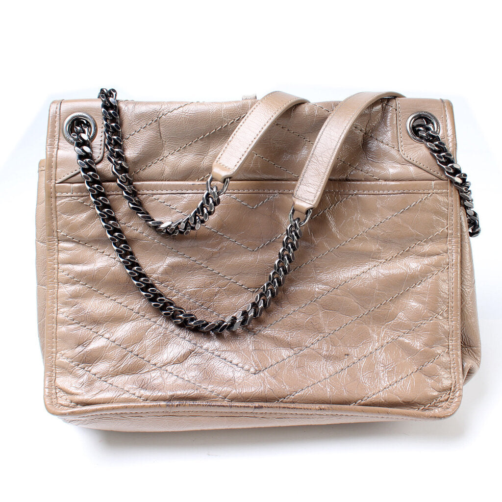 YSL Saint Laurent Niki Crinkle Bag Leather Medium Travel Bag Medium Crinkle Leather