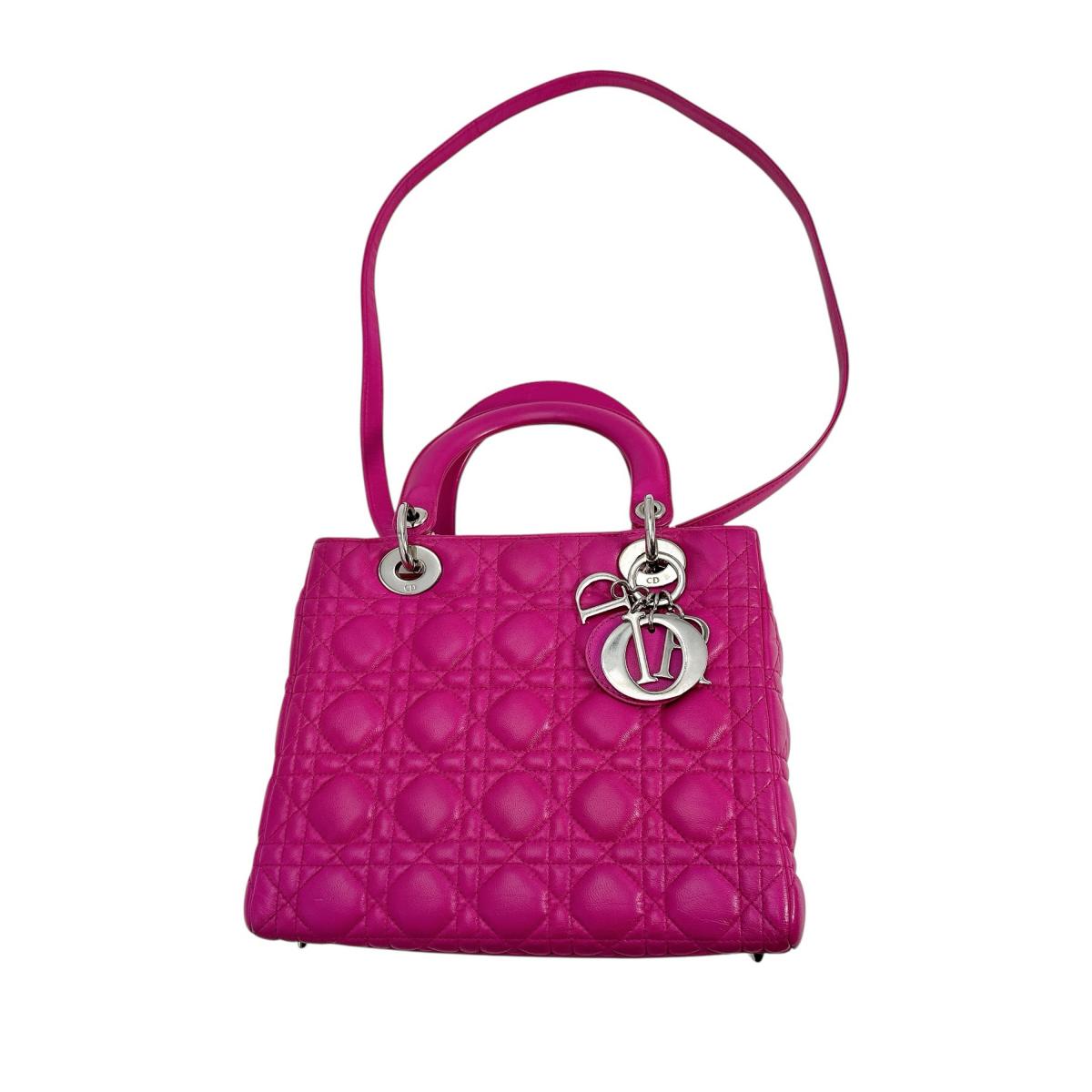 Dior Handbag Lambskin Lambskin Way Handbag Canage Pink Travel Bag