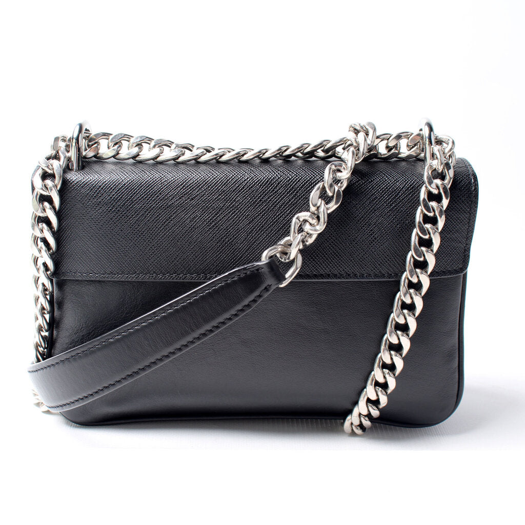 Prada Saffiano Calf Bag Flap Travel Bag