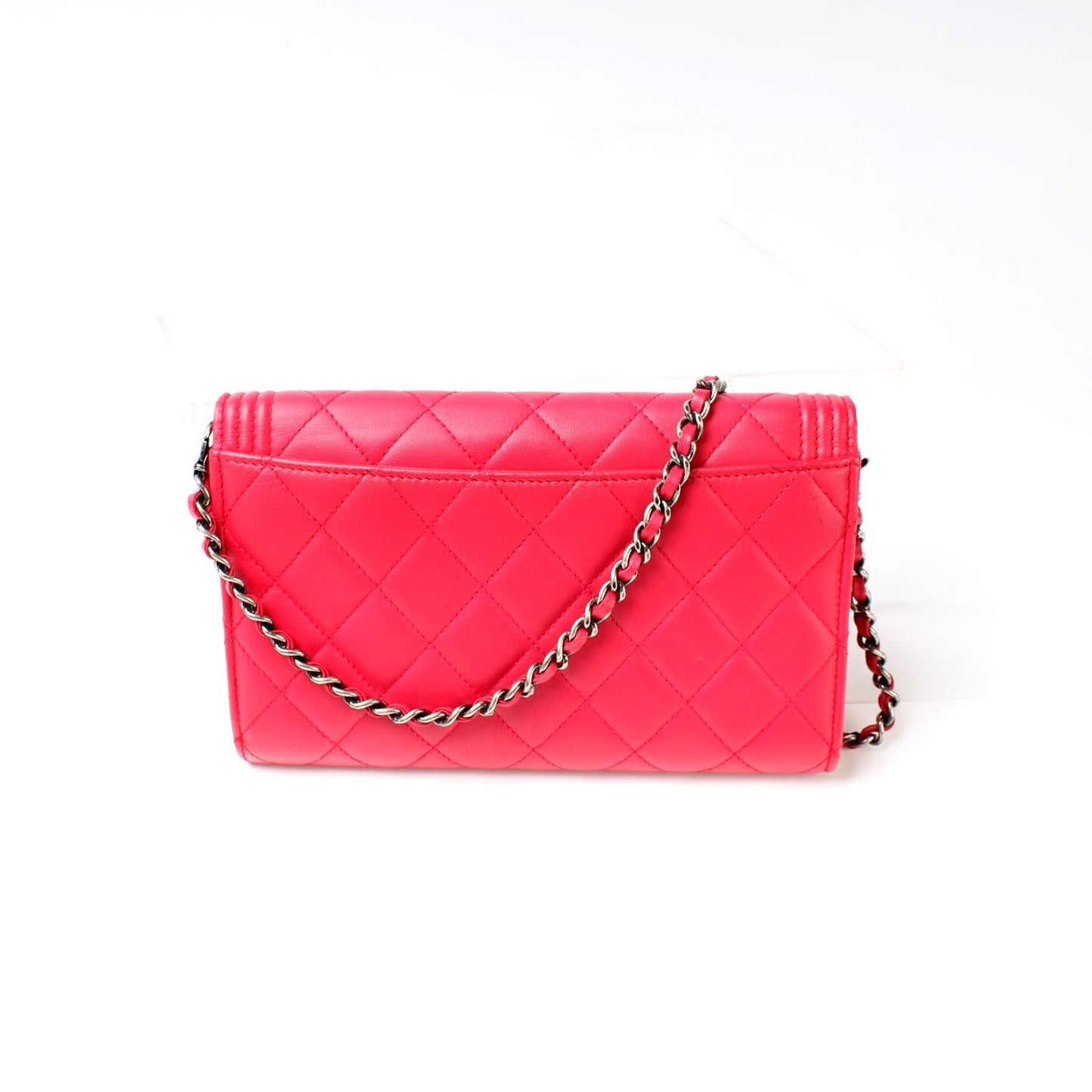 Chanel Boy On Short Lambskin Clutch Bag