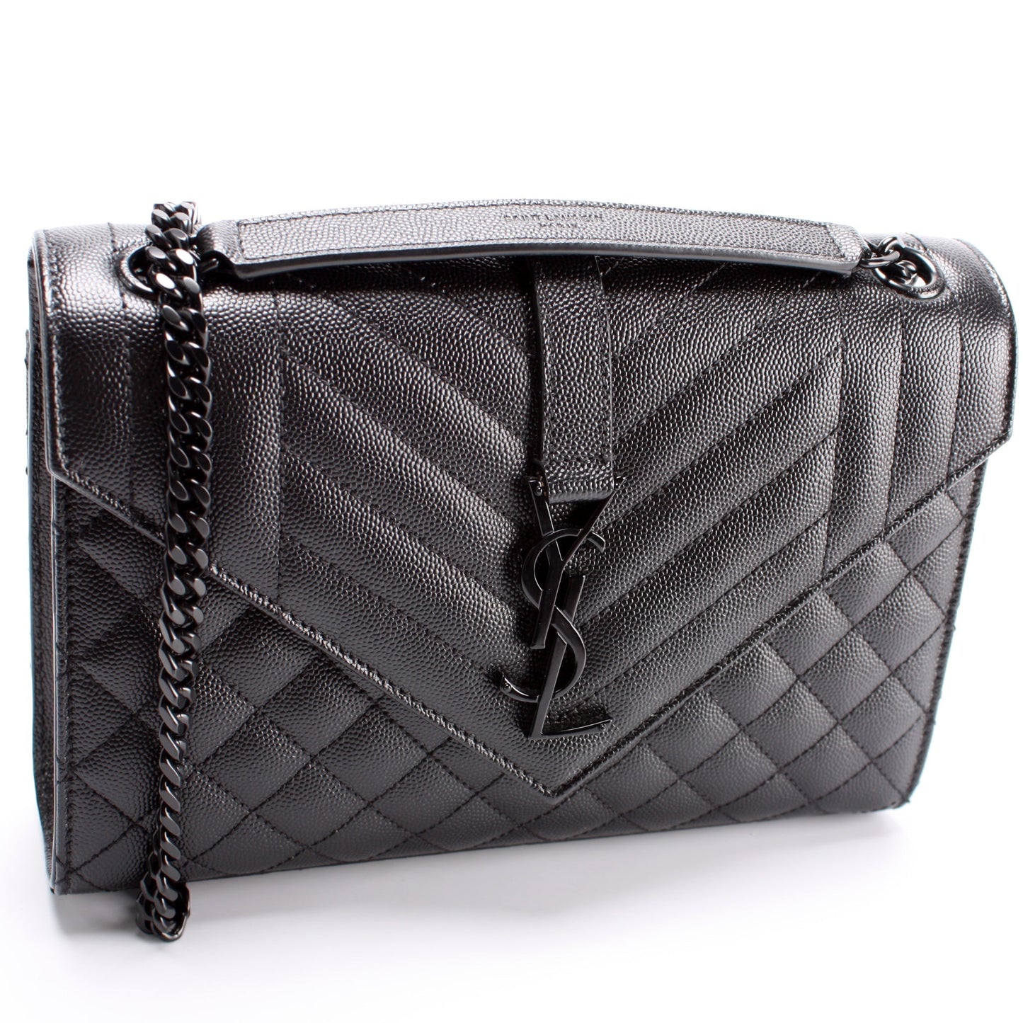 YSL Saint Laurent Saint Laurent Envelope Chevron Bag Chain Travel Bag