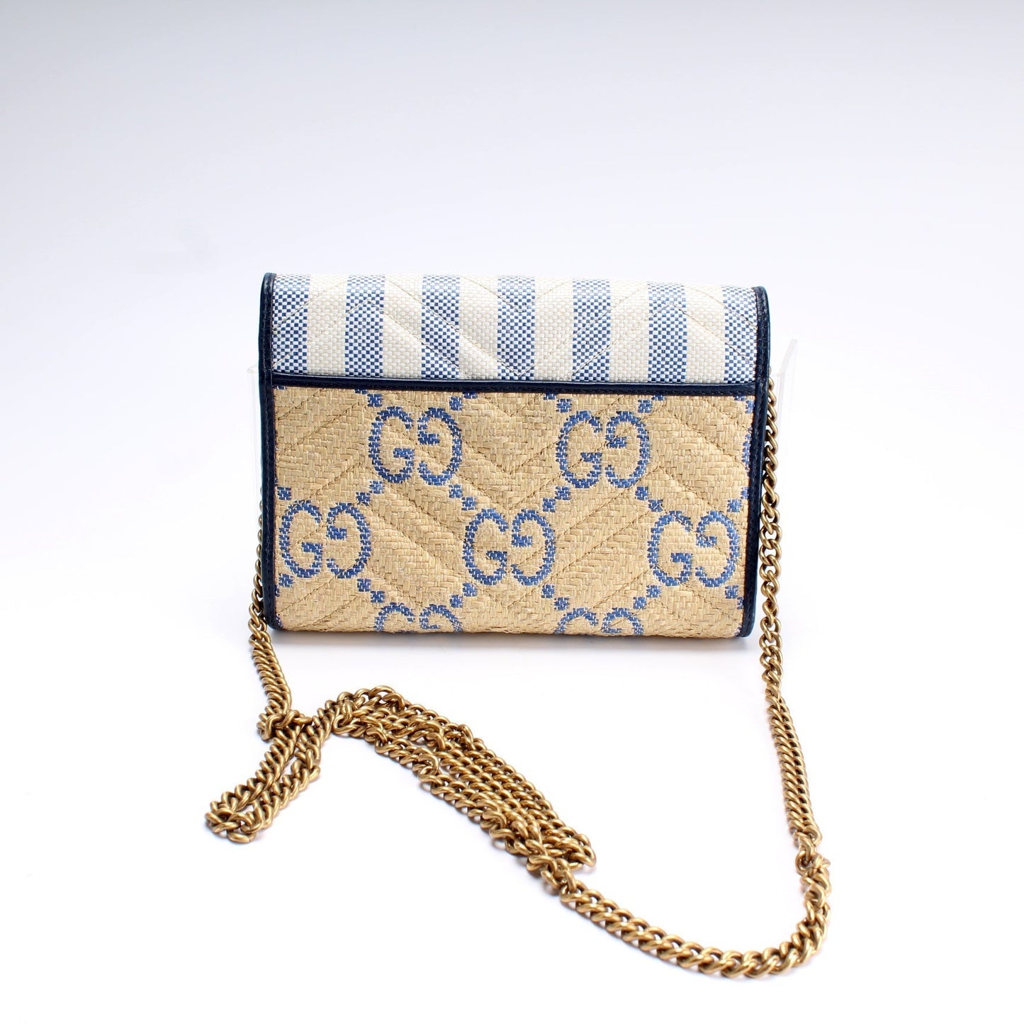 Gucci Marmont Wallet Bag Raffia Chain Travel Bag