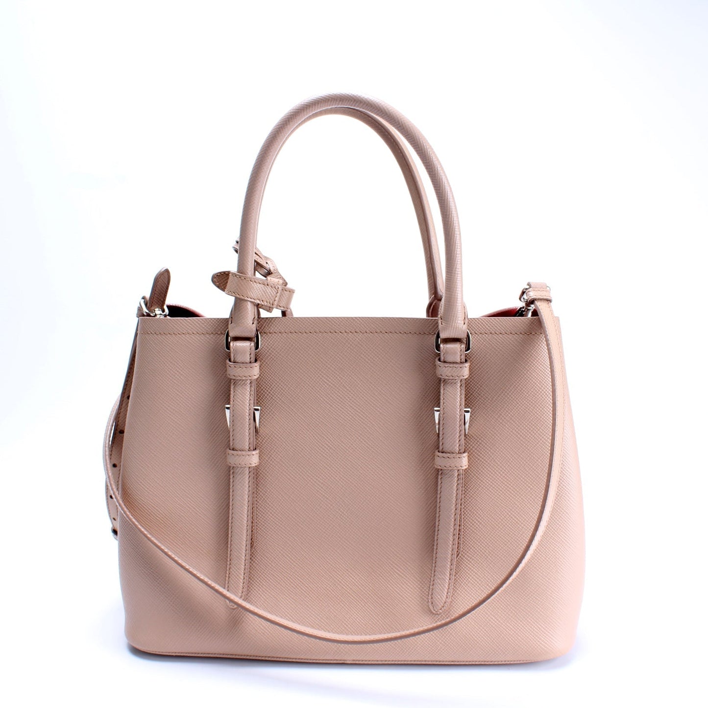 Prada Saffiano Cuir Covered Strap Double Bag Travel Bag