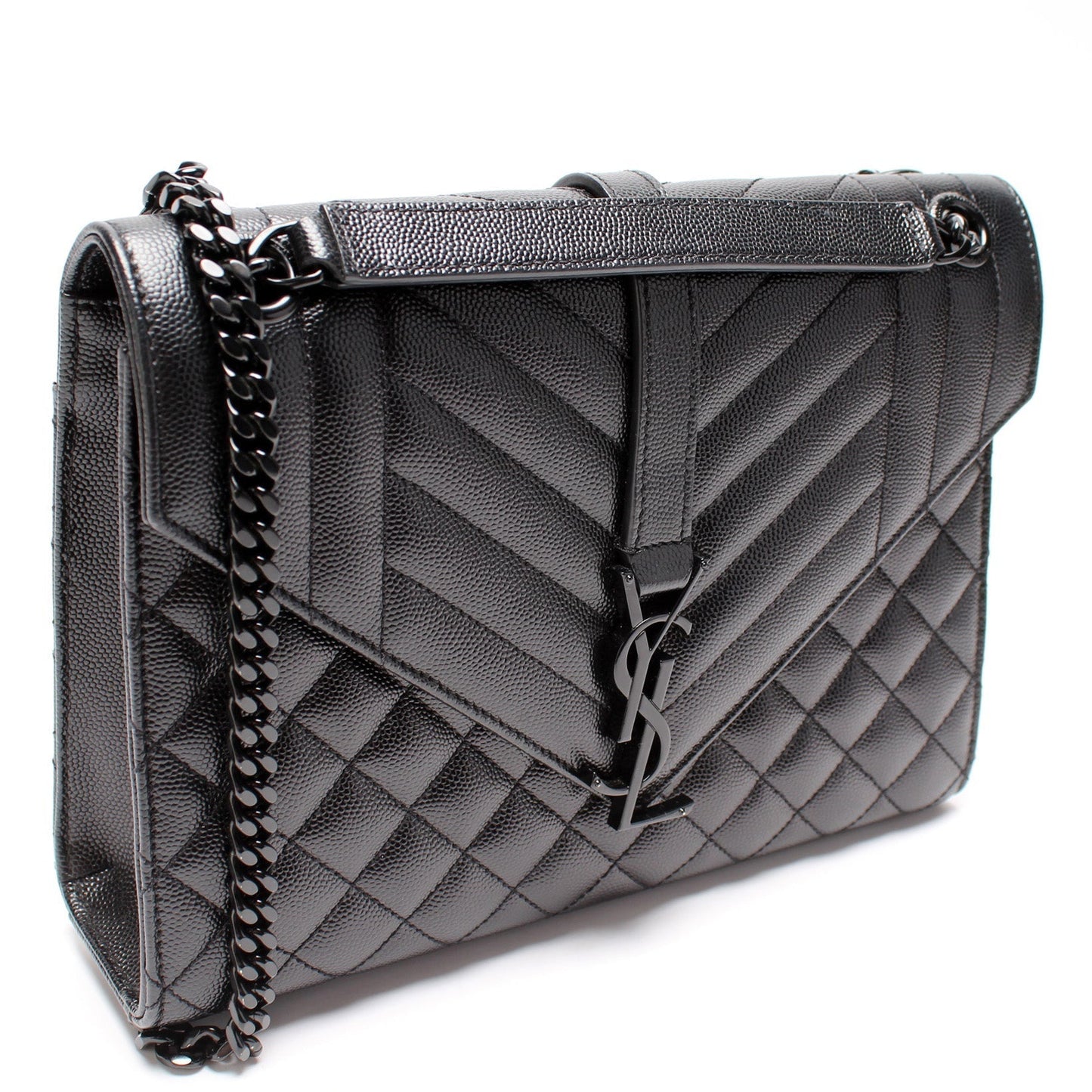 YSL Saint Laurent Saint Laurent Envelope Tri Bag Quilted Medium Travel Bag