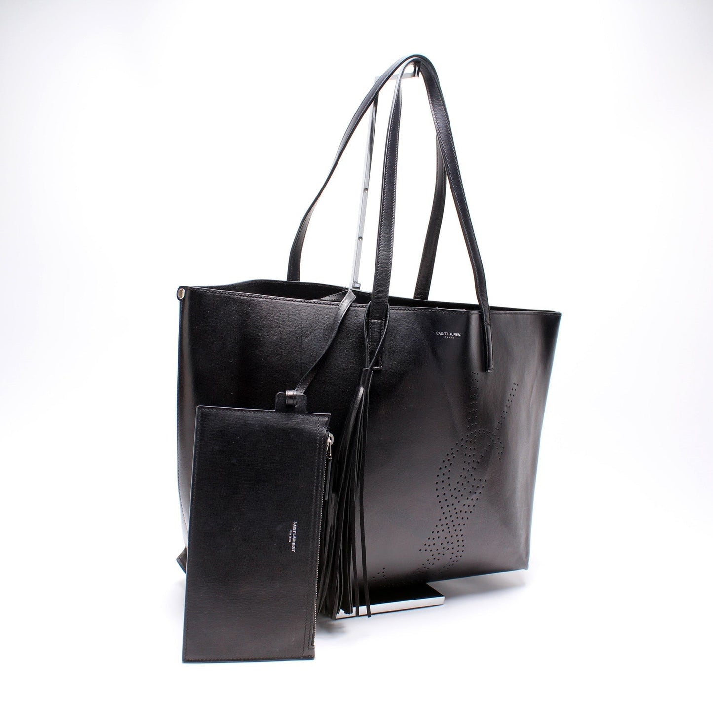 YSL Saint Laurent Saint Laurent Perforated Shopper Tote Bag Logo