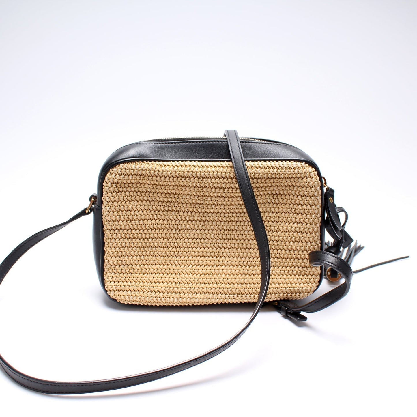 YSL Saint Laurent Lou Camera Bag Raffia Medium Travel Bag