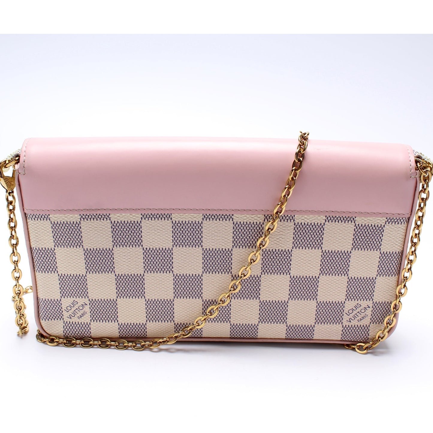 Louis Vuitton Pochette Felicie Azur Damier Calfskin Clutch Bag