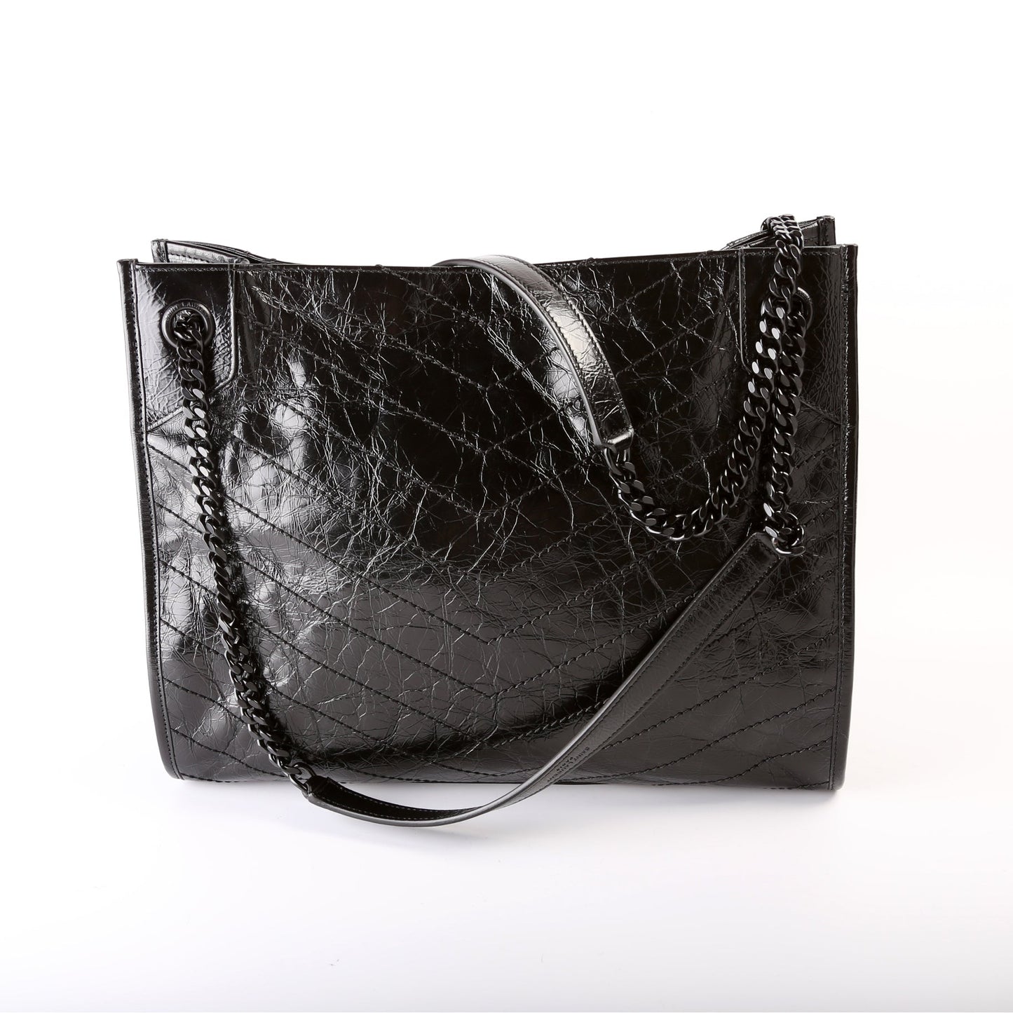 YSL Saint Laurent Saint Laurent Niki Shopper Crinkle Bag Leather Medium Tote Bag