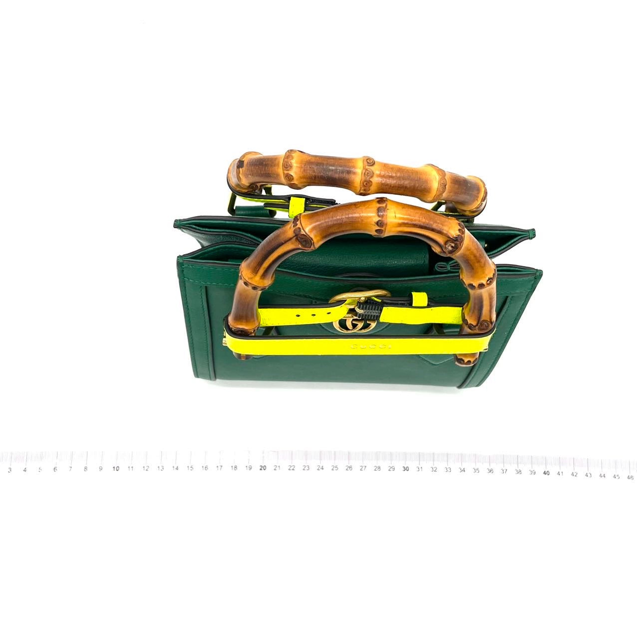 Gucci Diana Bamboo Handle Strap Leather Green Mini Travel Bag Strap 2