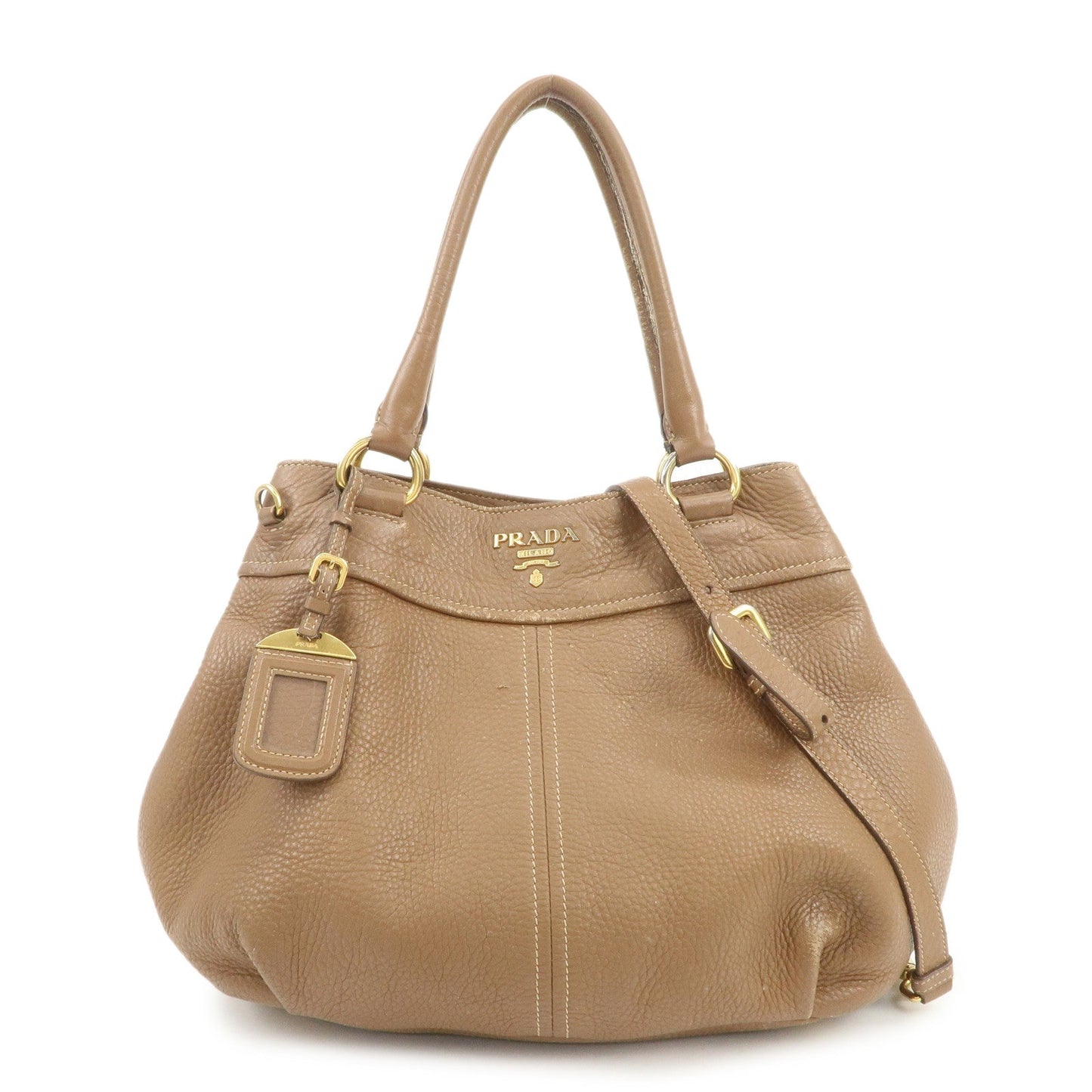 Shoulder Bag Calf 2Way Bag Hand Bag Leather Calf Leather Brown
