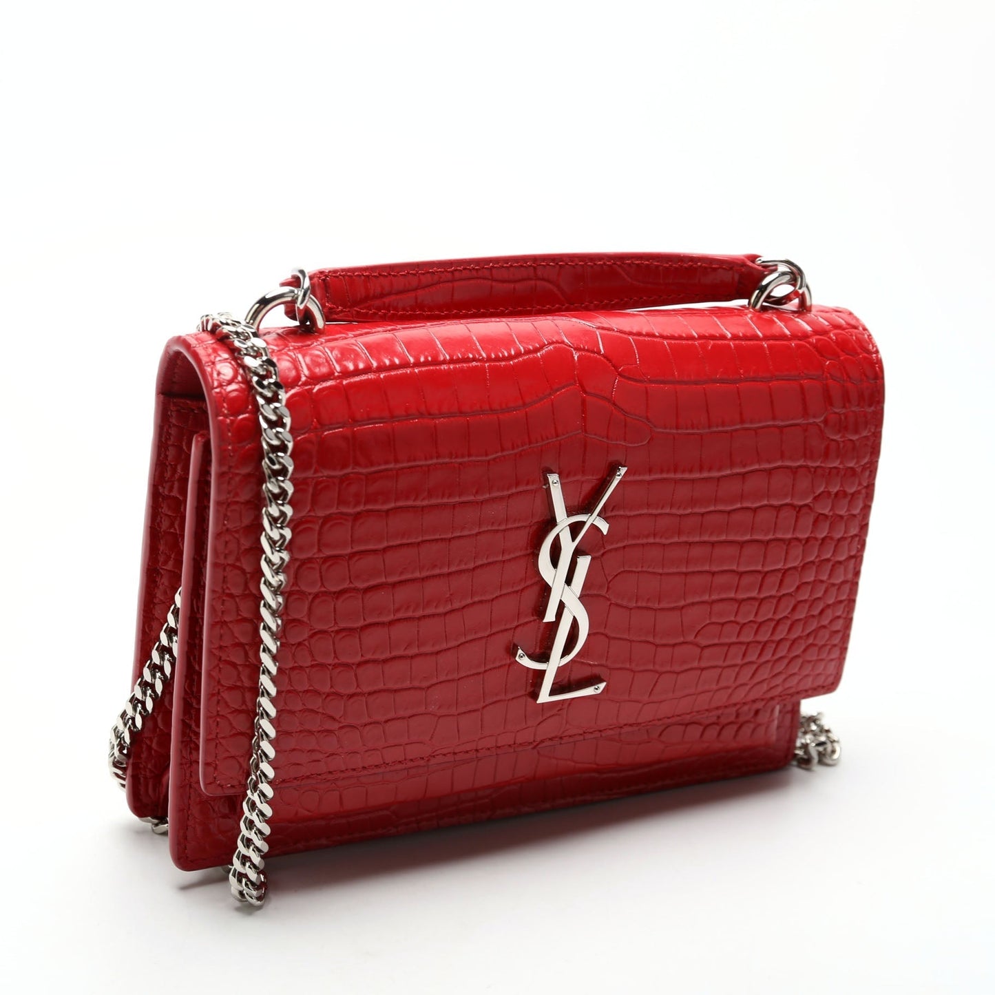 YSL Saint Laurent Saint Laurent Sunset Wallet Crocodile Bag Chain Travel Bag