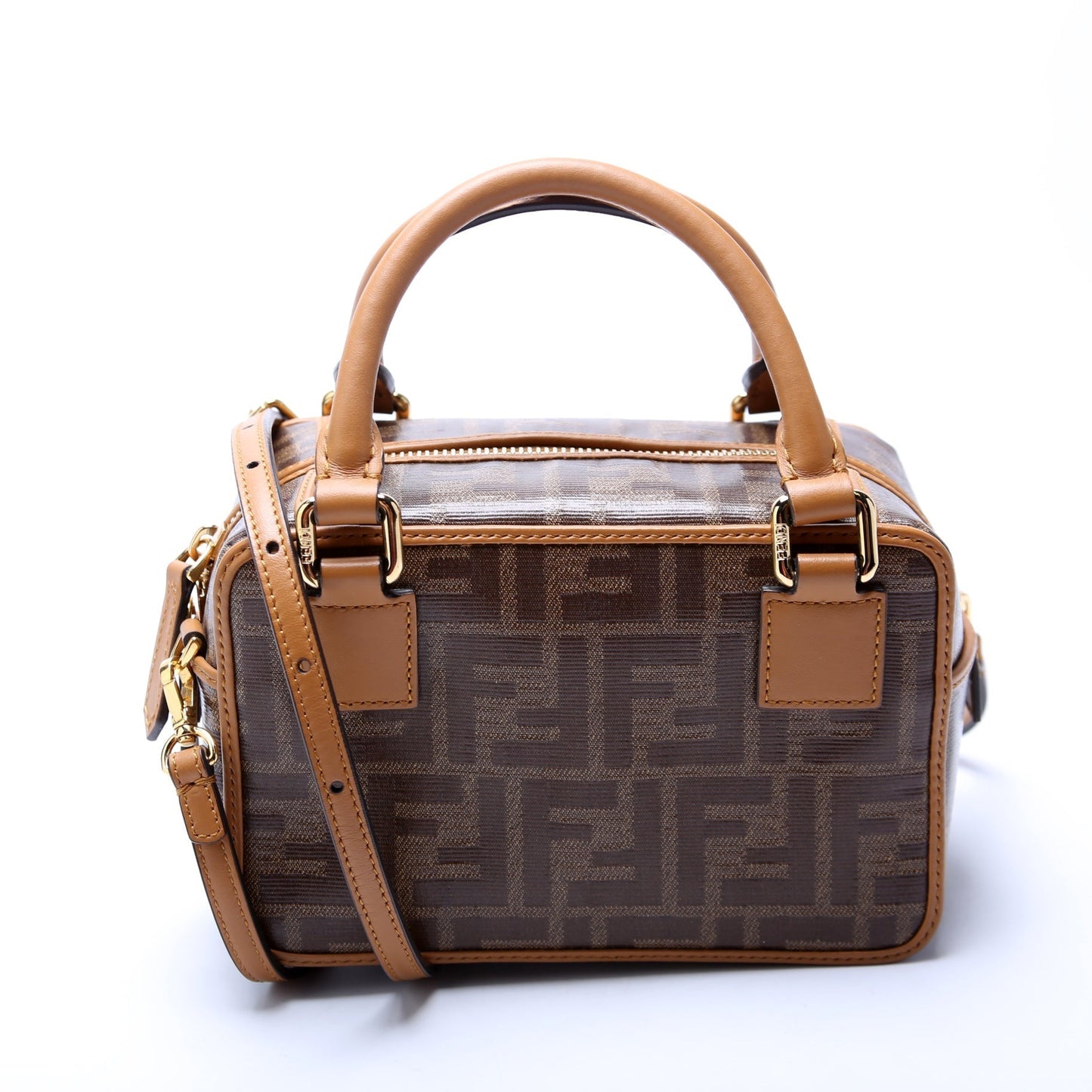 Fendi Glazed Ff Boston Bag Canvas Mini Travel Bag