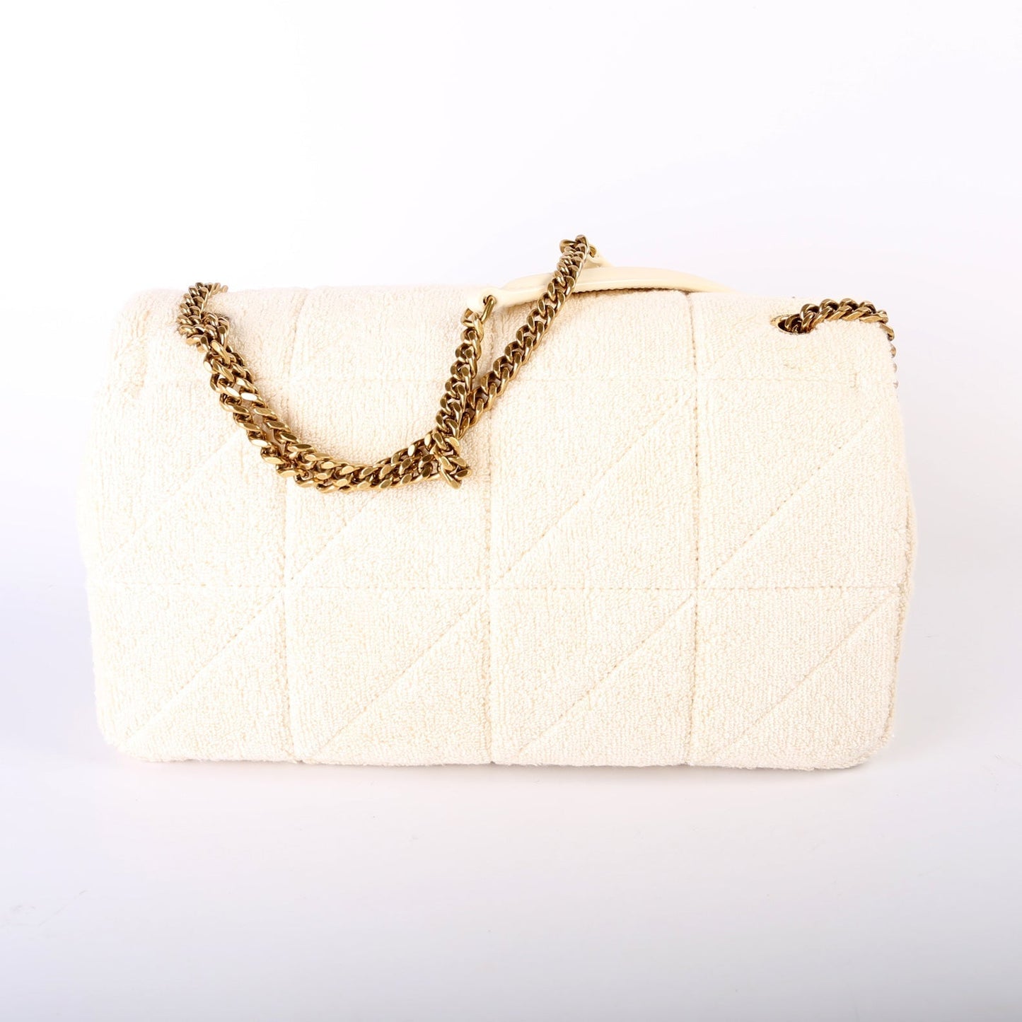YSL Saint Laurent Saint Laurent Jamie Patchwork Terry Cloth Bag Medium Chain Travel Bag