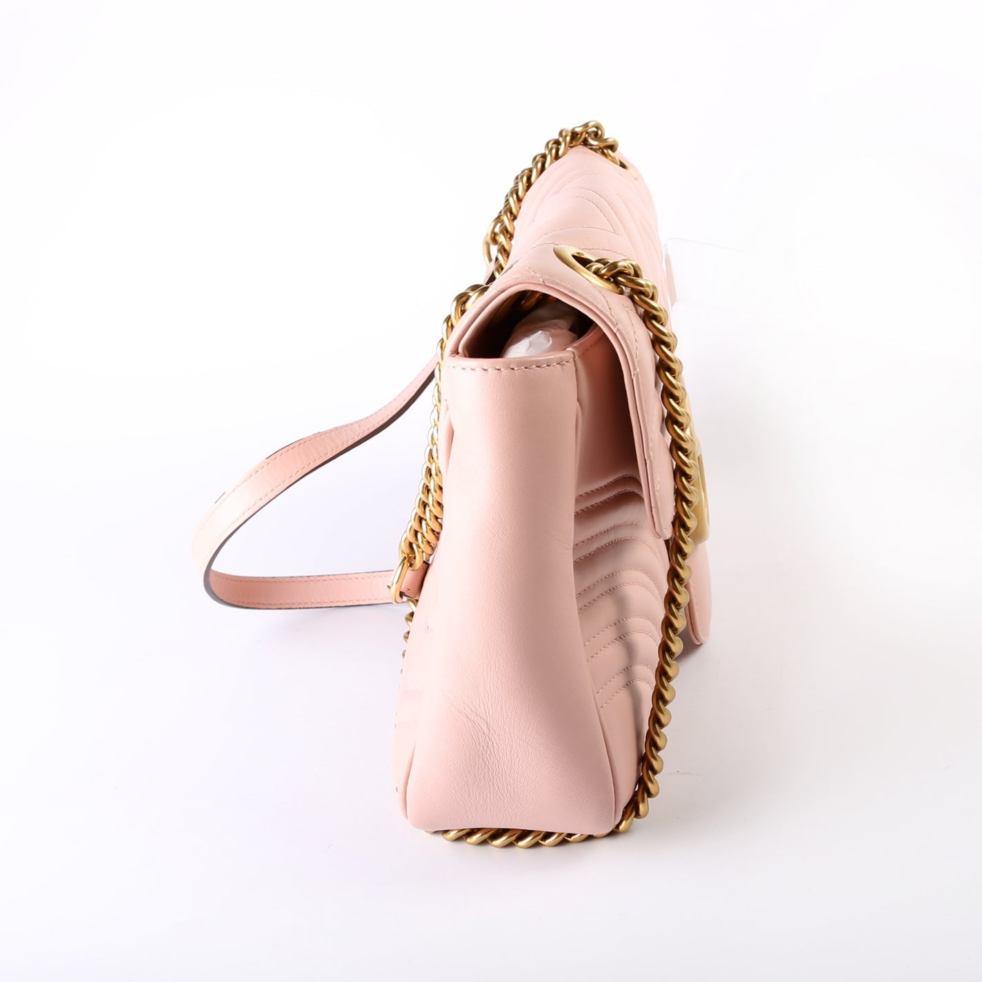 Gucci Marmont Leather Pink Medium Shoulder Bag