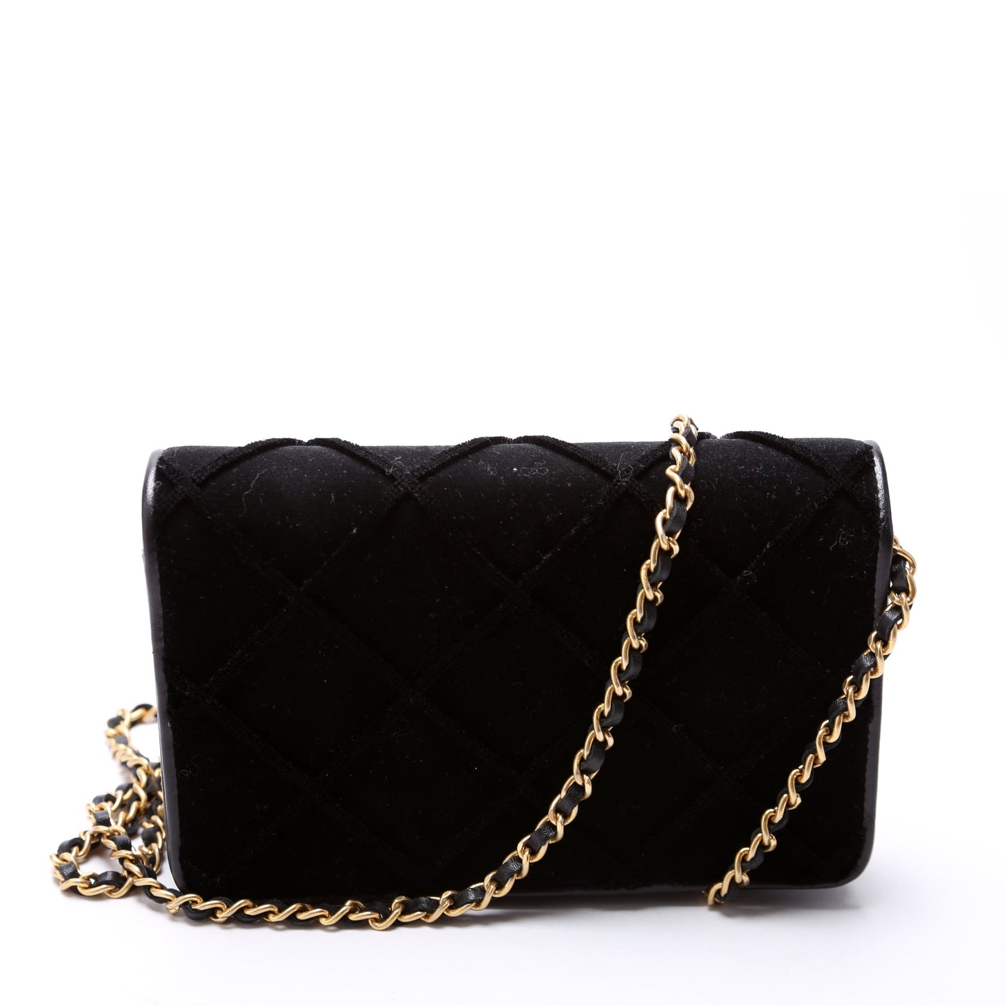 Chanel WOC 3D Quilted Velvet 24M Black Clutch Bag