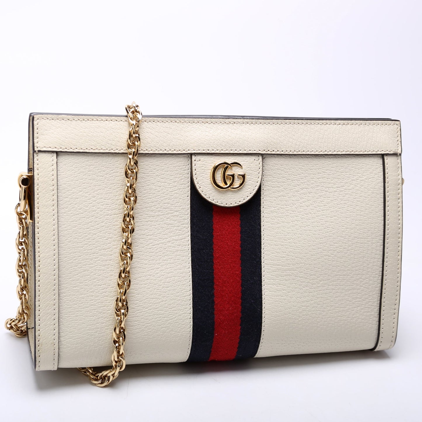 Gucci Ophidia Leather Cream Small Shoulder Bag