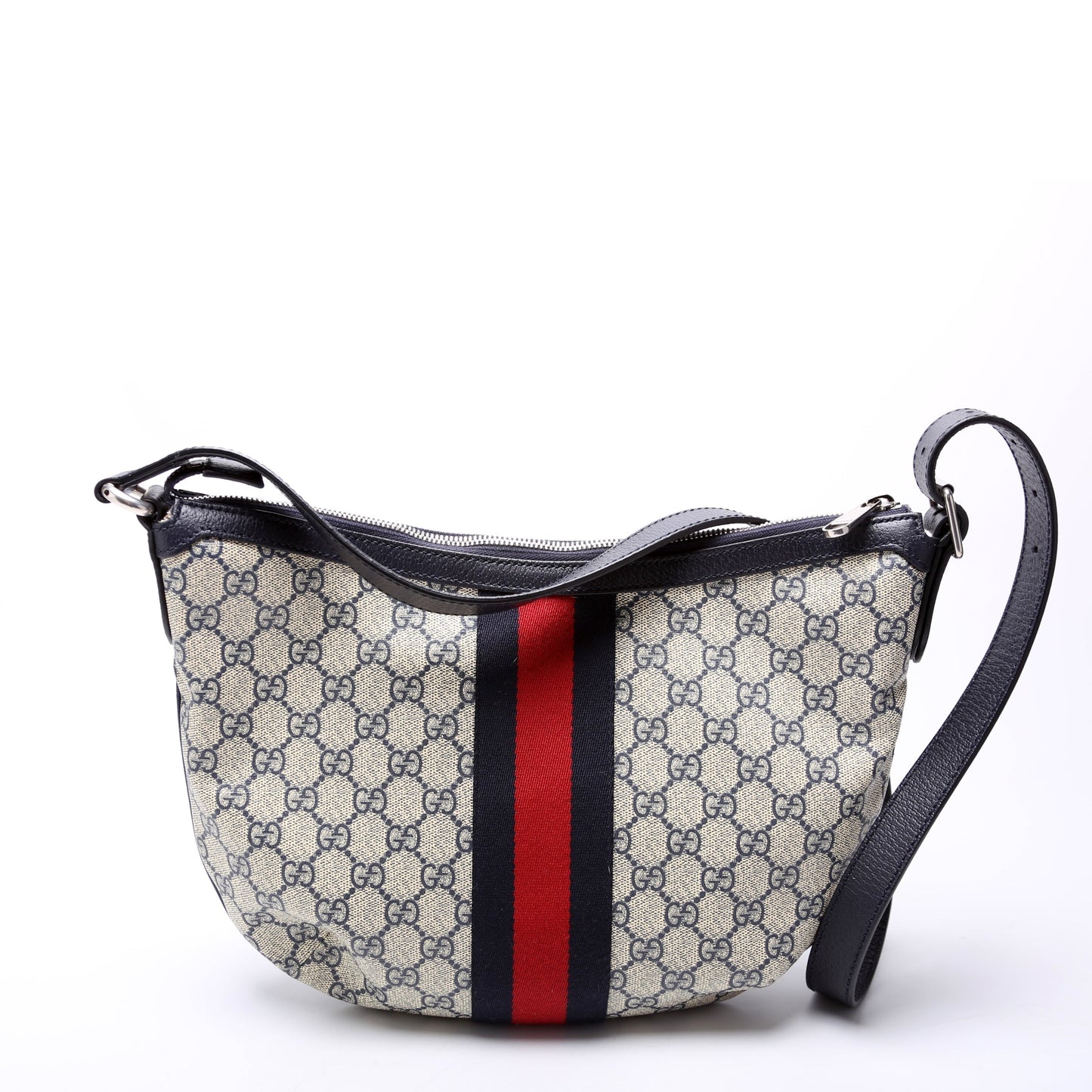 Gucci Ophidia GG Supreme Beige Navy Small Shoulder Bag