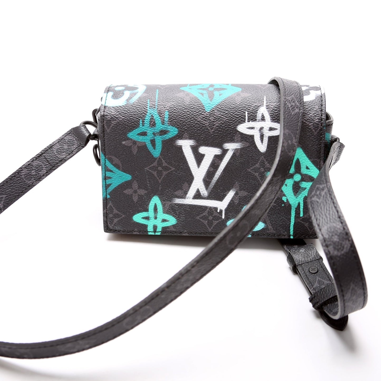 Louis Vuitton Steamer Wearable Eclipse Graffiti Multi Monogram Black Wallet Case
