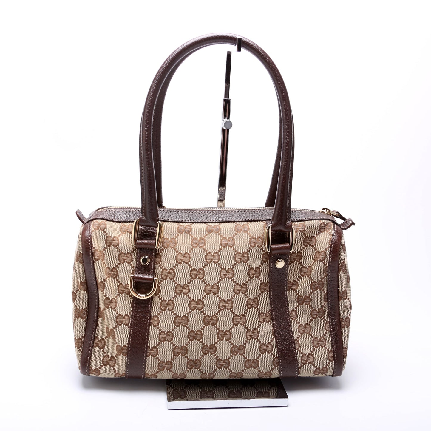 Gucci GG Abbey Boston Canvas Brown Small Travel Bag