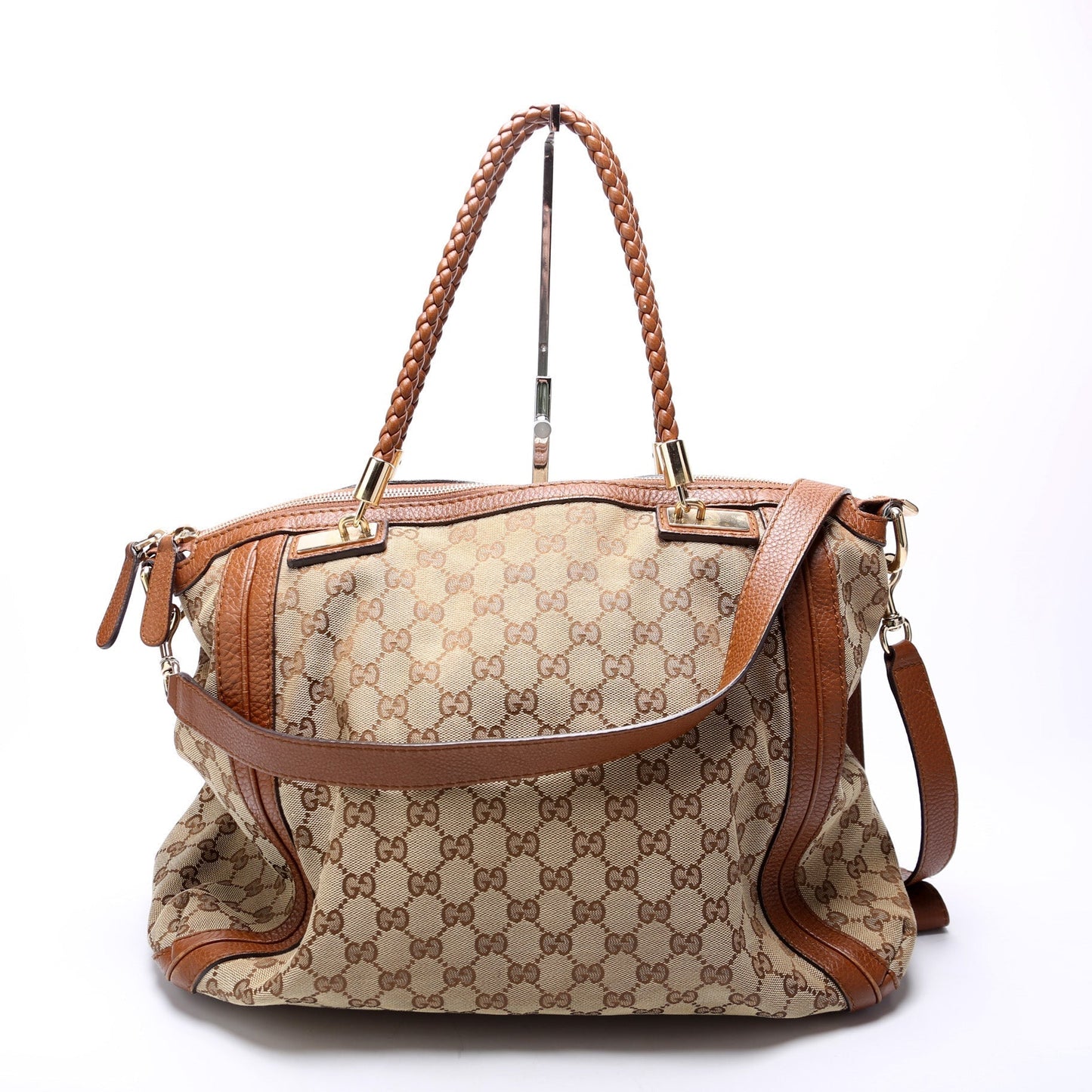 Gucci GG Bella Canvas Brown Top Handle Travel Bag
