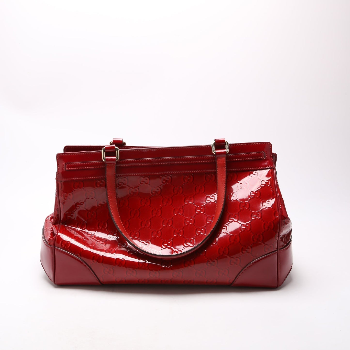 Gucci Mayfair Patent Red Medium Tote Bag