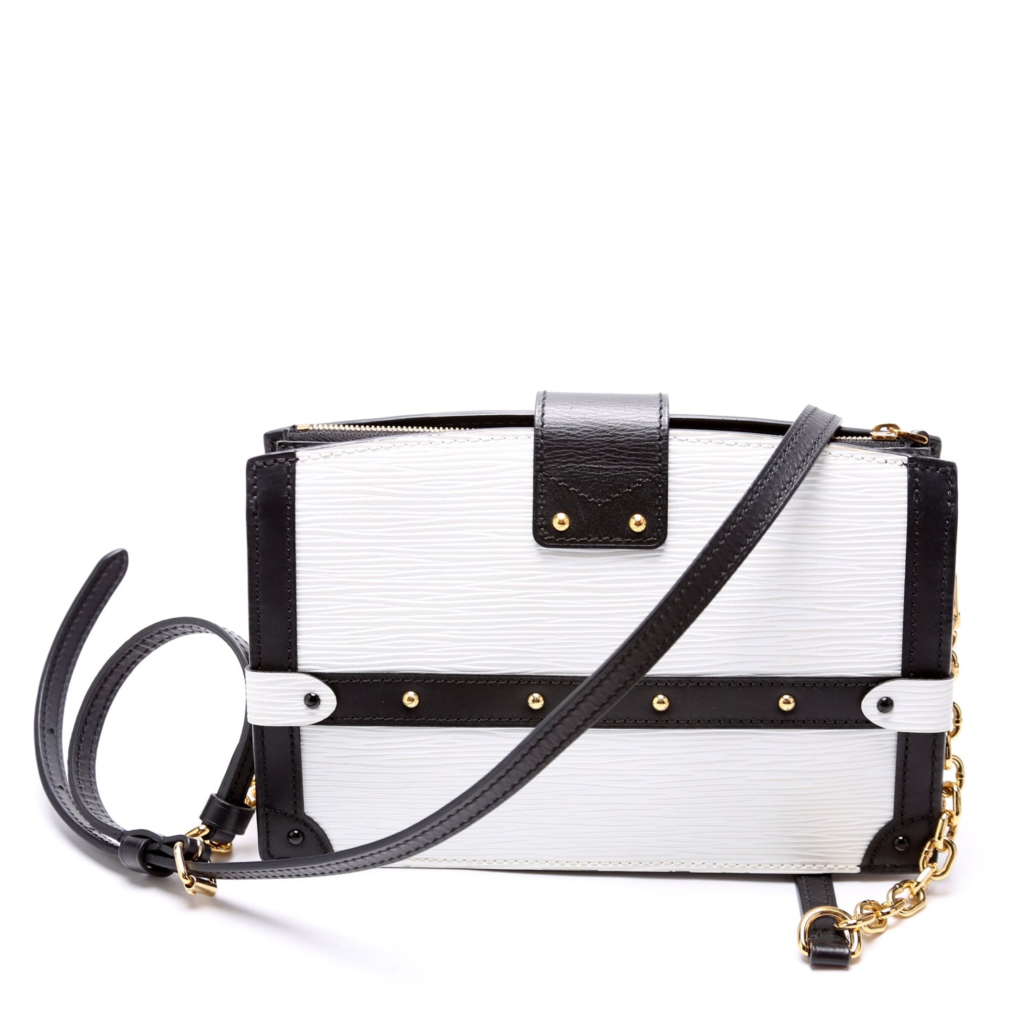 Louis Vuitton Trunk Black White Epi Clutch Bag