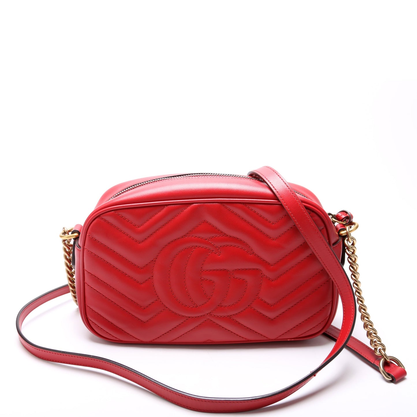 Gucci Marmont Camera Leather Red Small Handbag