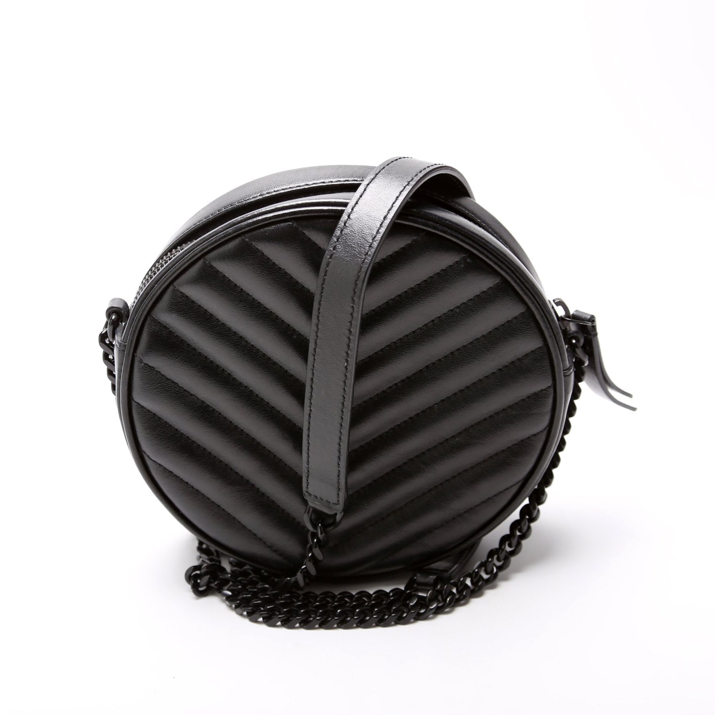 YSL Saint Laurent Grain De Round Camera Bag Black Travel Bag Camera Bag Black
