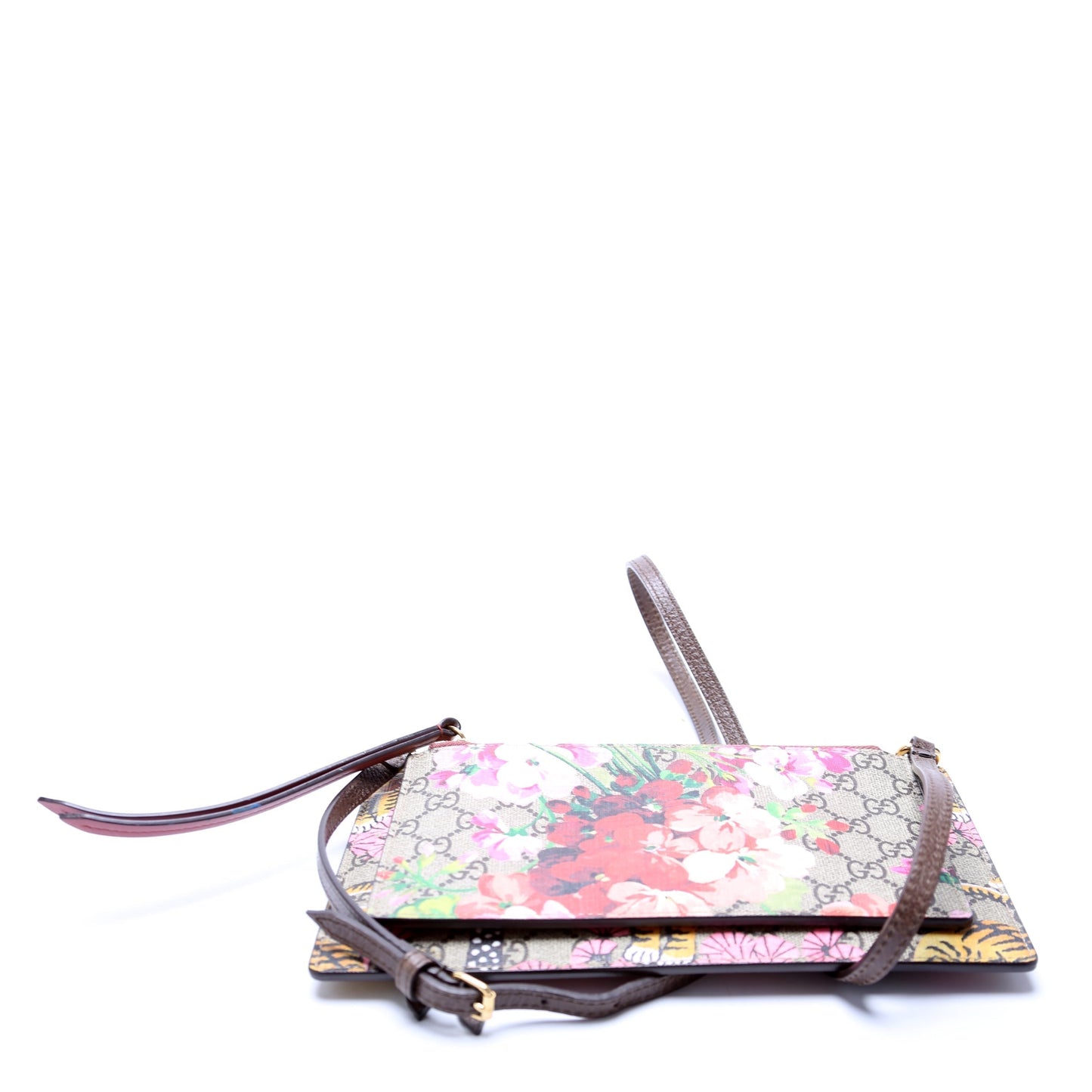 Gucci Supreme Blooms Bengal Double Zip Shoulder Multicolor Shoulder Bag