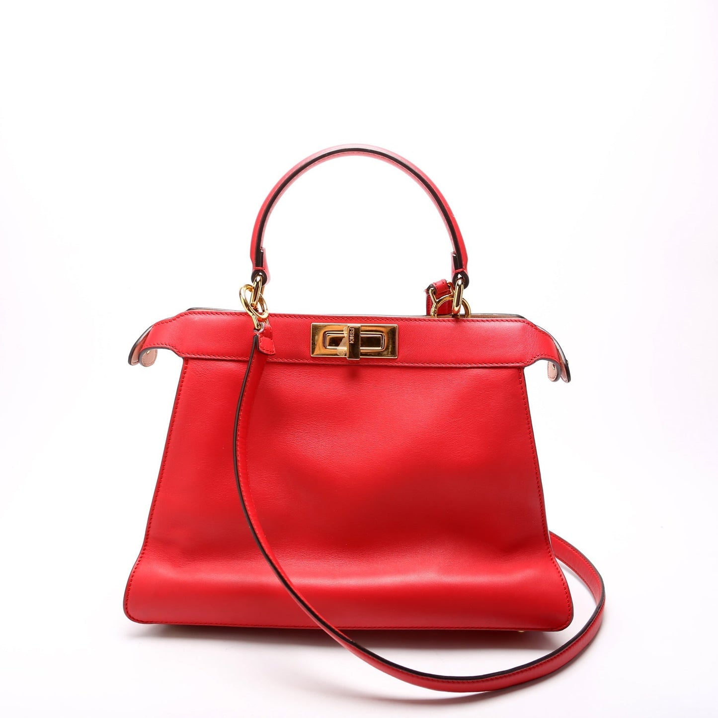 Fendi Peekaboo Iseeu Bag Leather Vitello Red Travel Bag