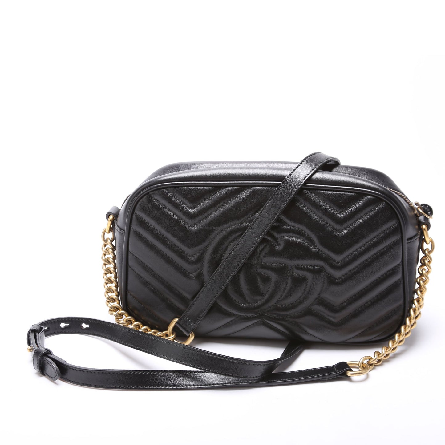 Gucci Marmont Camera Leather Black Small Travel Bag