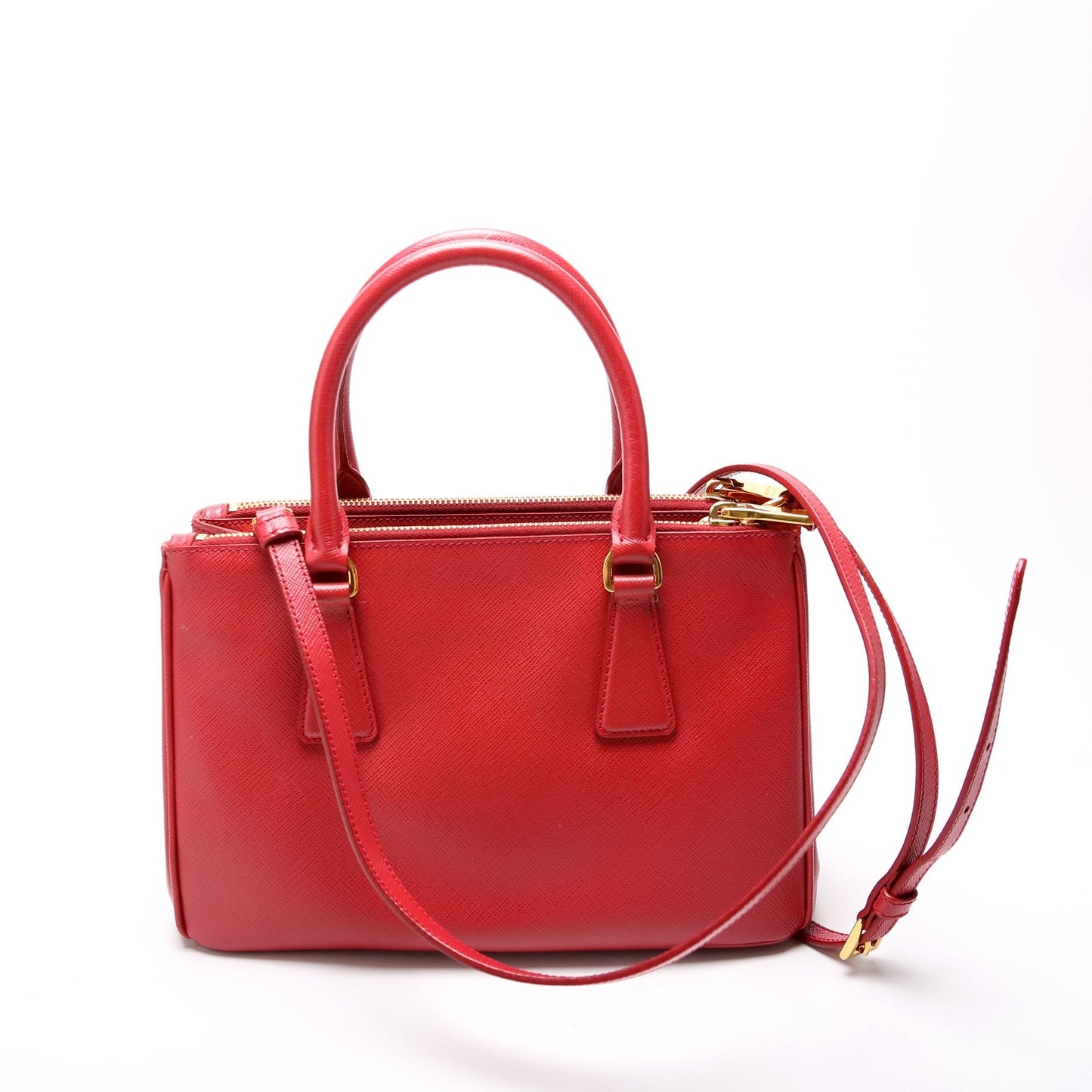 Prada Saffiano Galleria Bag Red Small Travel Bag