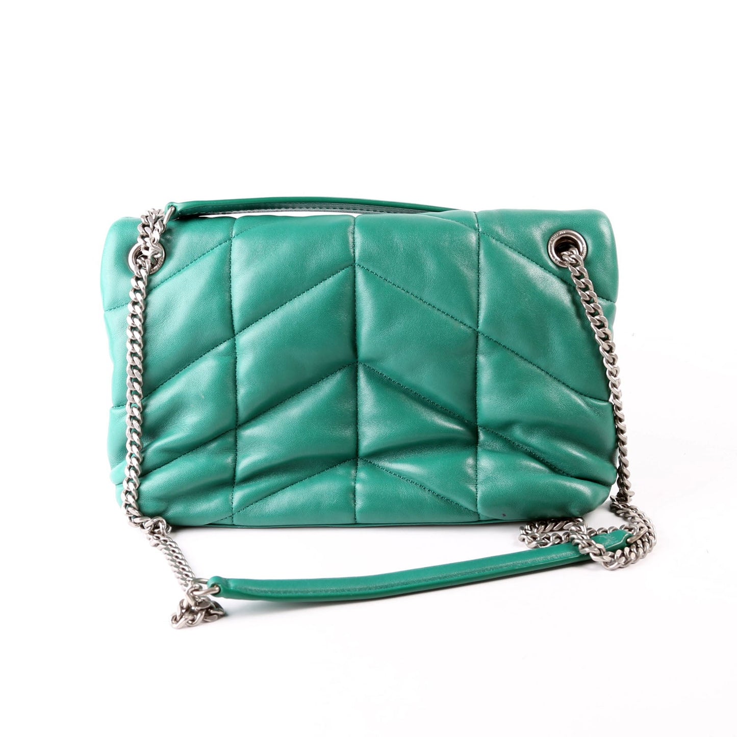 YSL Saint Laurent Saint Laurent Puffer Lambskin Bag Quilted Green Travel Bag