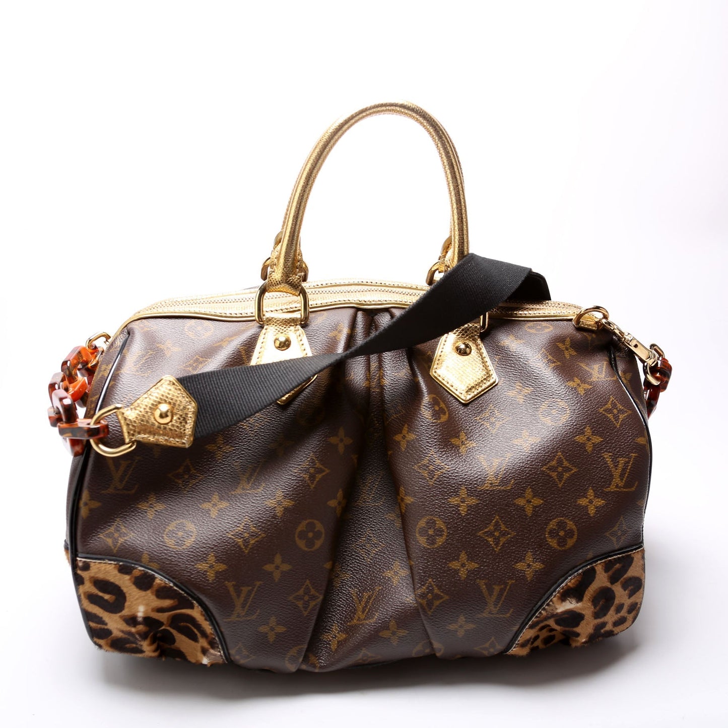 Louis Vuitton Stephen Leopard Ponyhair Monogram Handbag
