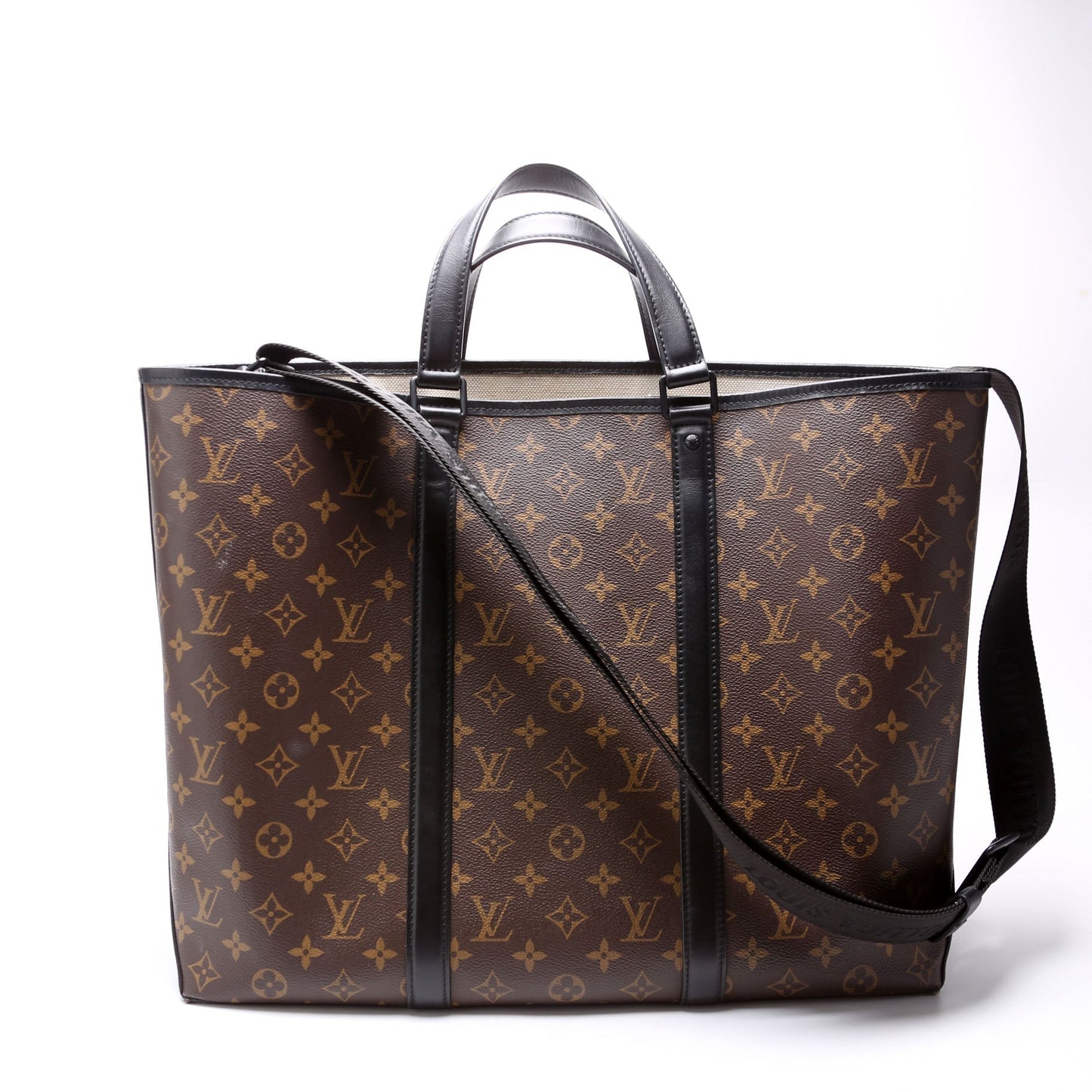 Louis Vuitton Weekend Macassar Monogram Black GM Tote Bag