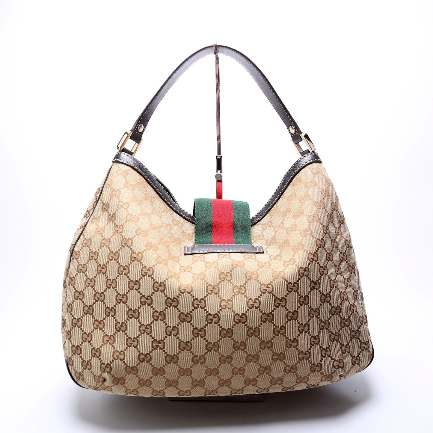 Gucci GG New Ladies Web Canvas Large Shoulder Bag Hobo 2