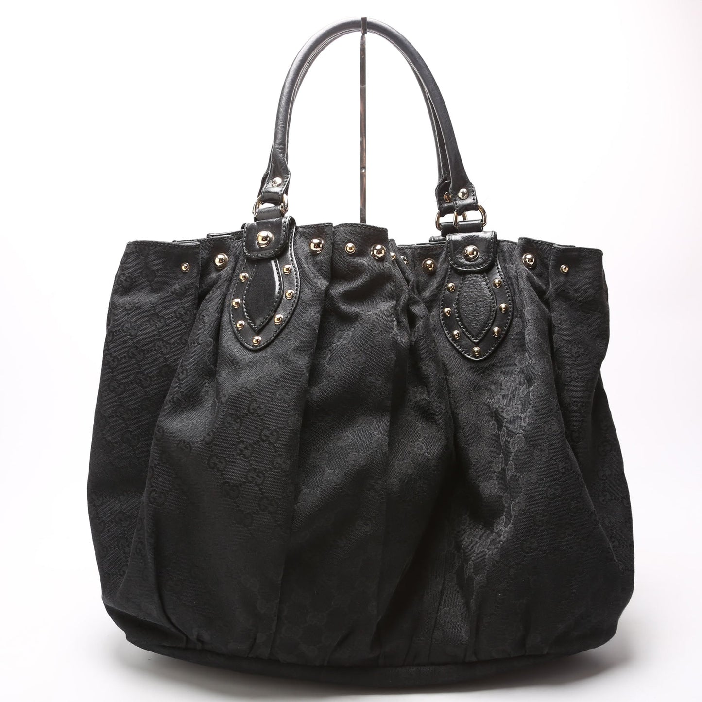 Gucci GG Studded Pelham Canvas Black Large Tote Bag