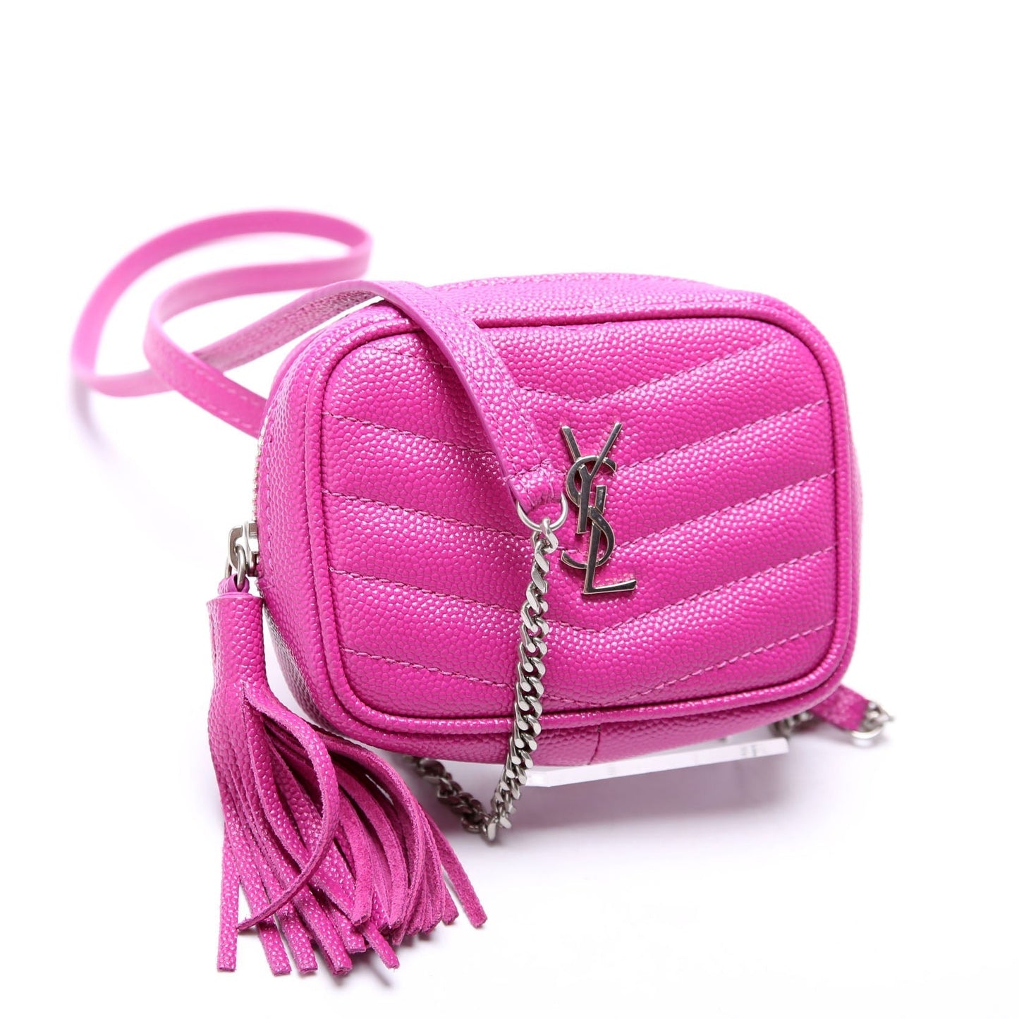 YSL Saint Laurent Saint Laurent Lou Baby Camera Grain De Travel Bag Poudre Fuscia