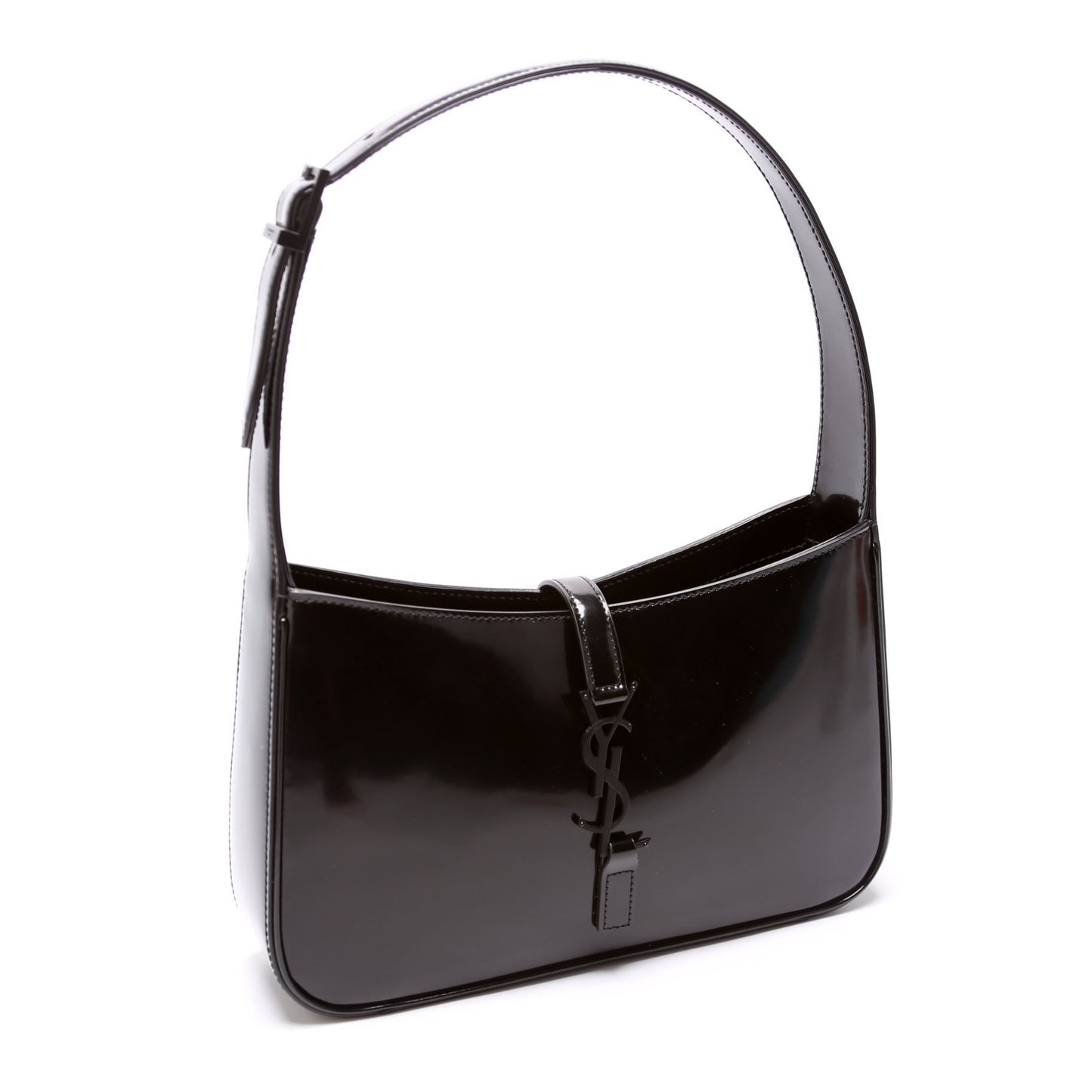YSL Saint Laurent Saint Laurent Le Hobo Monochrome Patent Bag Black Shoulder Bag