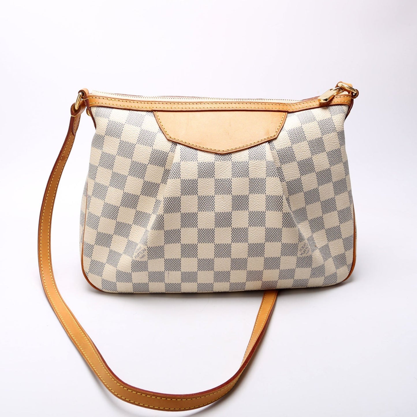 Louis Vuitton Siracusa Azur White Blue PM Damier Handbag