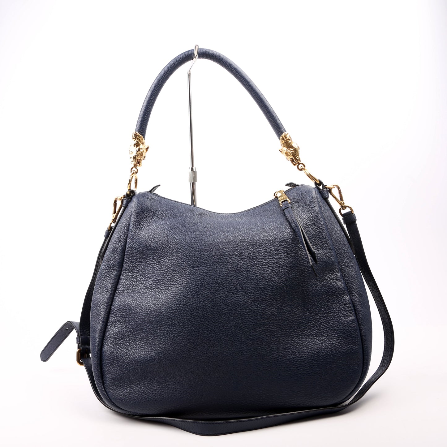 Prada Vitello Phenix Hobo Navy Bag Travel Bag