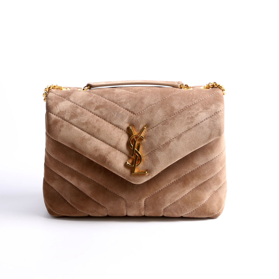 YSL Saint Laurent Saint Laurent Loulou Satchel Taupe Bag Suede Small Travel Bag